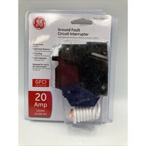 GE THQL1120GFTP 20A 1-Pole Ground Fault Breaker with Self-Test GFCI Breaker